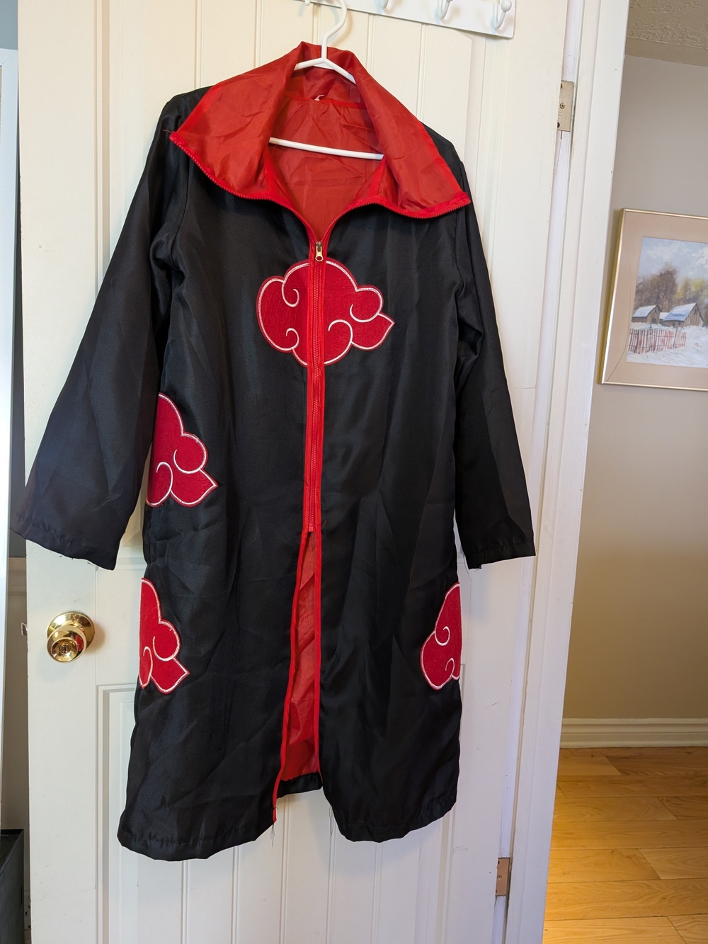 Kids Black and Red Cloud Theme Costume Coat